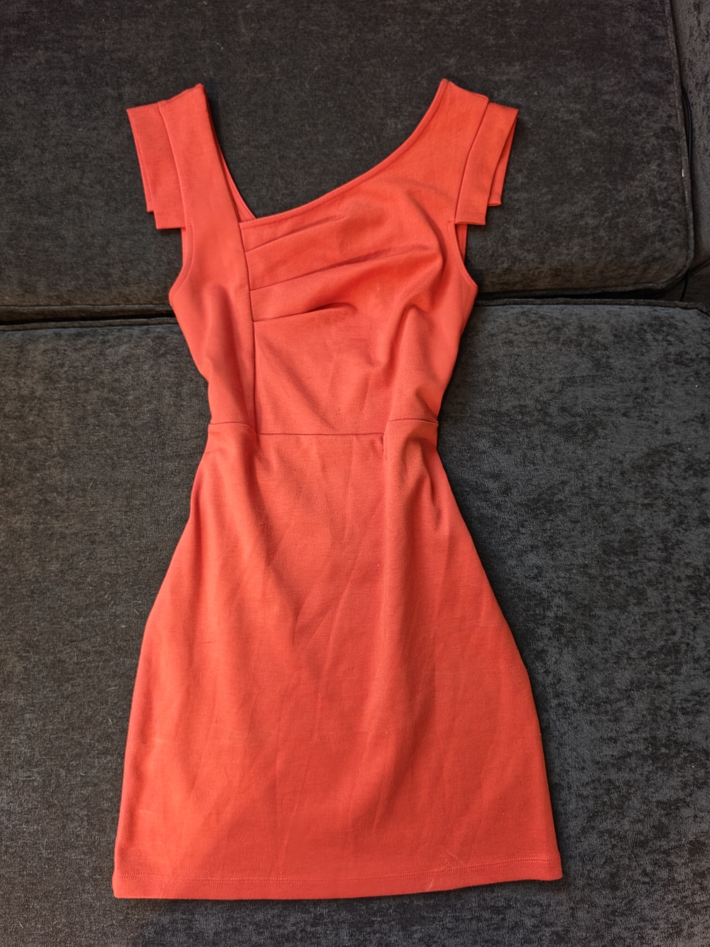 bebe One-Shoulder Coral Dress